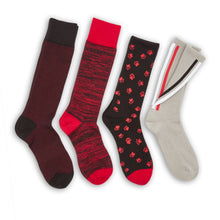Load image into Gallery viewer, Red / Black Mixed Socks 4 Pack -A