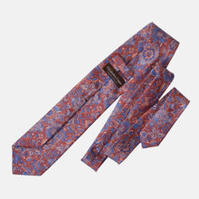 Load image into Gallery viewer, Catania - Printed Silk Tie - Blue & Brick Red