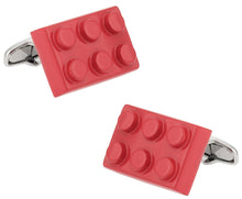 Load image into Gallery viewer, Red Building Block Cufflinks
