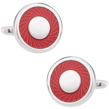 Load image into Gallery viewer, Red Swirl Cufflinks