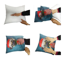 Load image into Gallery viewer, Red Flower Cushion Pillow Covers Love Pillow Covers Decorative Linen Square Couple Cushion Cases Home Decor Polyester Throw Pillow Case Super Soft Short Plush Cushion Cover Festive Home Decorative Cushions 45X45CM