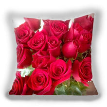 Load image into Gallery viewer, Red Flower Cushion Pillow Covers Love Pillow Covers Decorative Linen Square Couple Cushion Cases Home Decor Polyester Throw Pillow Case Super Soft Short Plush Cushion Cover Festive Home Decorative Cushions 45X45CM