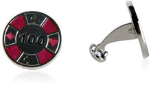 Load image into Gallery viewer, Red Poker Chip Cufflinks
