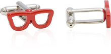 Load image into Gallery viewer, Red Nerd Glass Eyeglass Cufflinks