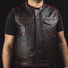 Load image into Gallery viewer, The Club Cut Men's Motorcycle Leather Vest, Multiple Color Options