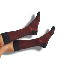 Load image into Gallery viewer, Red / Black Birdseye Dress Socks