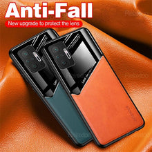 Load image into Gallery viewer, Redmi Note10 Pro Case Leather Car Magnetic Holder Cover For Xiaomi Redmi Note 10 11 Pro 11S 10S 10T Soft Frame Shockproof Luxury Pattern Leather Slim Protective Case