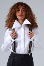 Load image into Gallery viewer, Lemon Yellow Floral Print Handmade Italian Cufflinks with Clear Resin