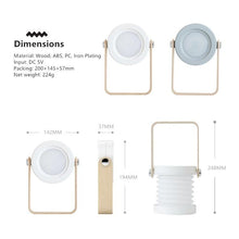 Load image into Gallery viewer, Retractable Bedroom Bedside Reading Light Folding Led Desk Lamp Wooden Handle Portable Lantern Light For Camping Emergency Lamps Decorative Table Lamp Cute Study Lamps for Bedroom Décor