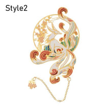 Load image into Gallery viewer, Retro Carving Brass Bookmark Tassel Pendant Book Clip Metal Pagination Mark Student Gift Stationery School Supply Metal Creative Bookmark Chinese Style Unique Vintage Series Gift For Reader Student