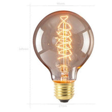 Load image into Gallery viewer, Retro Edison Bulb Retro Lamp Incandescent Retro Tungsten Bulb Round Globe Large Antique Light Golden Finish Design Warm Christmas Home Round Decorative Light Bulbs