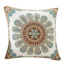 Load image into Gallery viewer, 100% Cotton Embroidery Flower Pattern Pillow Cover Home Decoration Sofa Cushion Cover Housewarming Gift Pillow Case Decorative Embroidered Pillow Cover Handmade Cotton Cover For Throw Pillows Beautiful Modern Floral Patterns 45x45cm