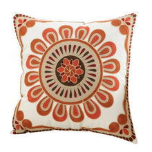 Load image into Gallery viewer, 100% Cotton Embroidery Flower Pattern Pillow Cover Home Decoration Sofa Cushion Cover Housewarming Gift Pillow Case Decorative Embroidered Pillow Cover Handmade Cotton Cover For Throw Pillows Beautiful Modern Floral Patterns 45x45cm