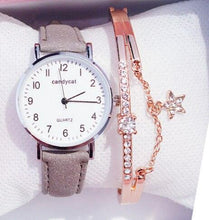 Load image into Gallery viewer, Retro Trendy Atmosphere Quartz Watch Fashion Casual Female Student Watch Ultra Thin Digital Dial Woman Children Set Bracelet Watch Leather Band Luxury Quartz Watches Fashion Creative Watch