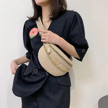 Load image into Gallery viewer, Retro Waist Bag PU Leather Fanny Pack Purse Leather with Gold Chain Strap Stylish Waist Pack Women Belt Bag Multifunctional Chest Bag
