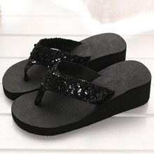 Load image into Gallery viewer, Rhinestone Women Slippers Flip Flops Summer Women Crystal Bling Beach Slides Sandals Casual Shoes Glitter Slides Cozy Bedroom Slippers Shower Shoes Cute Slippers For Women Platform Sandals