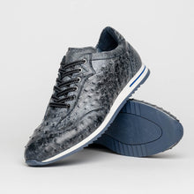 Load image into Gallery viewer, 63-112-BLK RIO Ostrich Quill Sneakers, Black Denim