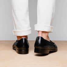 Load image into Gallery viewer, 15-250-BLK RIVIERA Basketweave Calfskin Tassel Loafer, Black