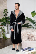 Load image into Gallery viewer, Men’s Robe with Hood – Ultra-Soft Plush Comfort for Everyday Use