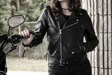 Load image into Gallery viewer, Rockstar - Women's Motorcycle Leather Jacket