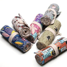 Load image into Gallery viewer, Roll Up Canvas Wrap Pencil Bag For Students Stylish Stationary Storage Pouch Unique Pencil Case For School