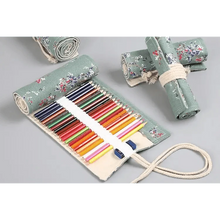 Load image into Gallery viewer, Roll Up Canvas Wrap Pencil Bag For Students Stylish Stationary Storage Pouch Unique Pencil Case For School