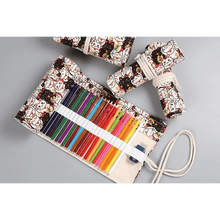 Load image into Gallery viewer, Roll Up Canvas Wrap Pencil Bag For Students Stylish Stationary Storage Pouch Unique Pencil Case For School