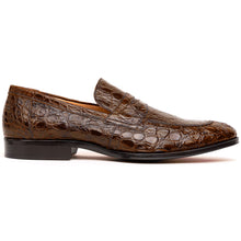 Load image into Gallery viewer, 11-201-CGM ROMA Crocodile Penny Loafer, Cognac