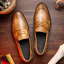 Load image into Gallery viewer, 11-201-TPE ROMA Crocodile Penny Loafer, Taupe