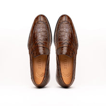 Load image into Gallery viewer, 11-201-CGM ROMA Crocodile Penny Loafer, Cognac