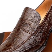 Load image into Gallery viewer, 11-201-CGM ROMA Crocodile Penny Loafer, Cognac