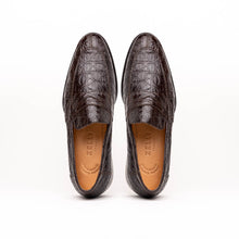 Load image into Gallery viewer, 11-201-NIC ROMA Crocodile Penny Loafer, Nicotine