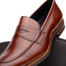 Load image into Gallery viewer, 15-400-CGN ROMA Hand Burnished Calfskin Penny Loafer Cognac
