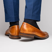 Load image into Gallery viewer, 15-400-CML ROMA Hand Burnished Calfskin Penny Loafer Camel