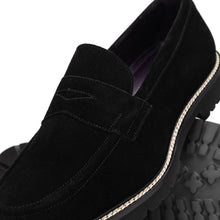 Load image into Gallery viewer, 16-657-BLK ROMA Italian Suede Penny Loafers Black