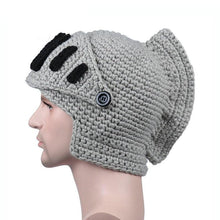Load image into Gallery viewer, Roman Hat Winter Beanie Hats For Men Warm Mask Knight Helmet Knitted Cap Handmade Gladiator Mask Hat Roman Knight Helmet Mask Beanies Cosplay Caps Men Women Gag Party Gifts Men's Handmade Beanie