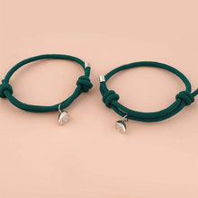 Load image into Gallery viewer, Romantic 2pcs/set Heart Magnetic Couple Bracelets Men Women Classic Black White Paired Lovers Braclet Adjustable Matching Braided Rope Bracelet Promise Friendship Bracelet Gifts For Girlfriend