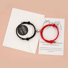 Load image into Gallery viewer, Romantic 2pcs/set Heart Magnetic Couple Bracelets Men Women Classic Black White Paired Lovers Braclet Adjustable Matching Braided Rope Bracelet Promise Friendship Bracelet Gifts For Girlfriend