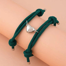 Load image into Gallery viewer, Romantic 2pcs/set Heart Magnetic Couple Bracelets Men Women Classic Black White Paired Lovers Braclet Adjustable Matching Braided Rope Bracelet Promise Friendship Bracelet Gifts For Girlfriend