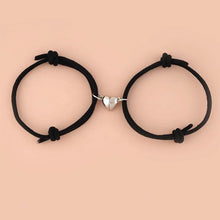 Load image into Gallery viewer, Romantic 2pcs/set Heart Magnetic Couple Bracelets Men Women Classic Black White Paired Lovers Braclet Adjustable Matching Braided Rope Bracelet Promise Friendship Bracelet Gifts For Girlfriend