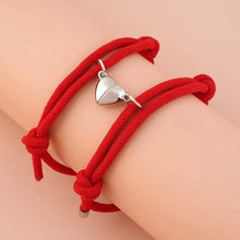 Load image into Gallery viewer, Romantic 2pcs/set Heart Magnetic Couple Bracelets Men Women Classic Black White Paired Lovers Braclet Adjustable Matching Braided Rope Bracelet Promise Friendship Bracelet Gifts For Girlfriend