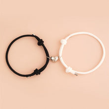 Load image into Gallery viewer, Romantic 2pcs/set Heart Magnetic Couple Bracelets Men Women Classic Black White Paired Lovers Braclet Adjustable Matching Braided Rope Bracelet Promise Friendship Bracelet Gifts For Girlfriend
