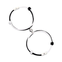 Load image into Gallery viewer, Romantic Couple Bracelet Magnet Black White Rope Adjustable Distance Paired Mutual Attraction Bracelets Vows Of Eternal Love Charms Rope Braided Adjustable Jewelry Gifts Set For Lover Women