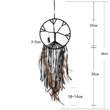 Load image into Gallery viewer, Romantic Dream Catcher Tree of Life Brown Native Handmade Traditional Dream Catcher Yin Yang 50" Long Home Decoration Feather Dream-catcher For Bedroom Wall Hanging Home Decor Wedding Party Blessing Gift