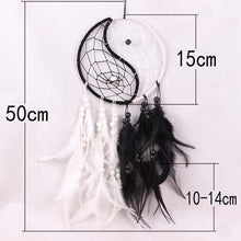 Load image into Gallery viewer, Romantic Dream Catcher Tree of Life Brown Native Handmade Traditional Dream Catcher Yin Yang 50" Long Home Decoration Feather Dream-catcher For Bedroom Wall Hanging Home Decor Wedding Party Blessing Gift