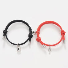 Load image into Gallery viewer, Romantic Magnet Bracelet Couple Classic Key Lock Pair Braslet Lucky Black Red Rope Braclet Key And Lock Attraction Matching Bracelet Lover Gifts For Boyfriend Girlfriend