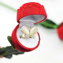 Load image into Gallery viewer, Romantic Red Rose Love Heart Wedding Ring Box Elegant Cases Earring Necklace Jewelry Gift Box Case