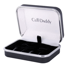Load image into Gallery viewer, Rose Gold Blue Swarovski Barrel Cufflinks and Studs