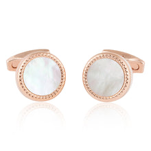 Load image into Gallery viewer, Rose Gold Mother of Pearl Cufflinks and Studs