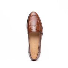 Load image into Gallery viewer, 14-202-CGN ROSSI Teju Lizard Penny Loafer, Cognac